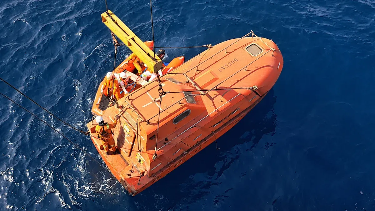 Проверка корпуса спасательной лодки