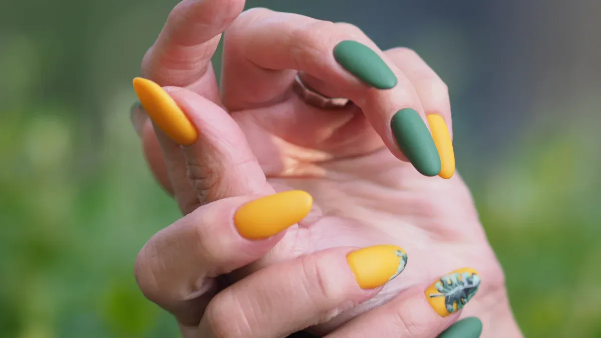 Green-colored nail