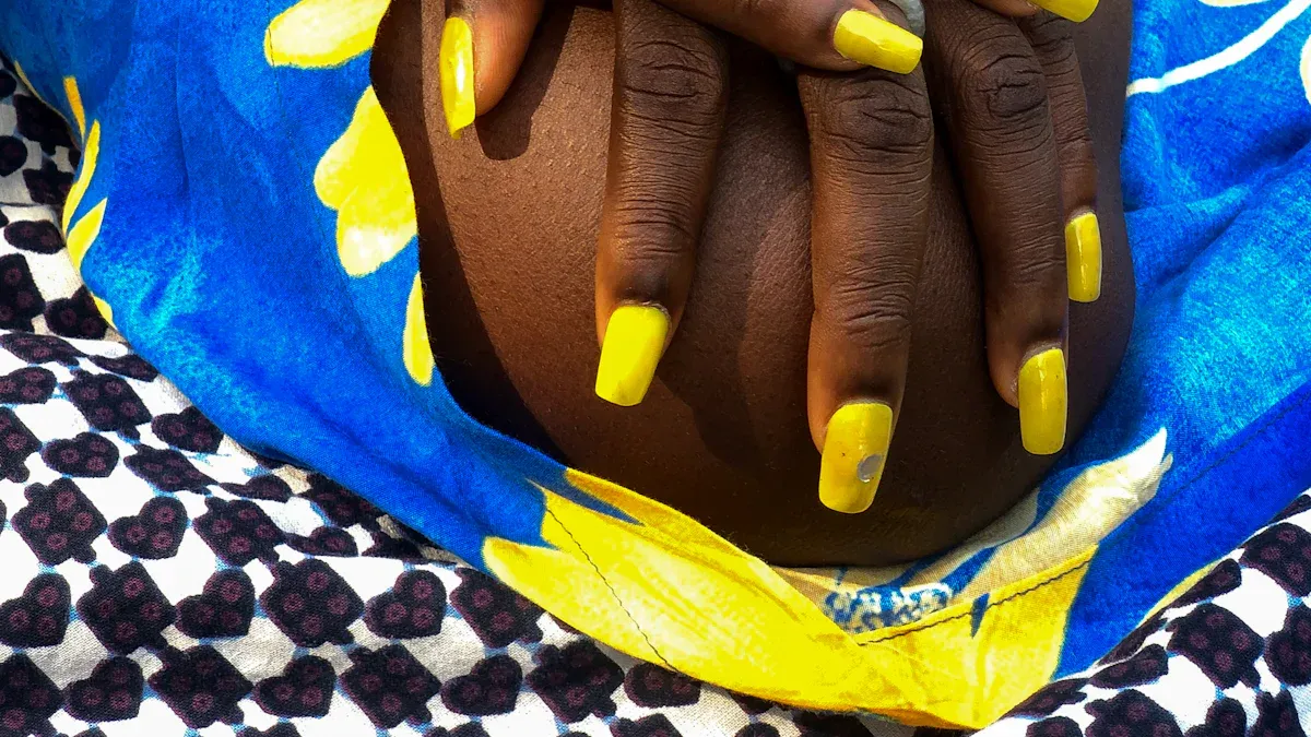 Worthy attempt with yellow nails lifts your mood fast