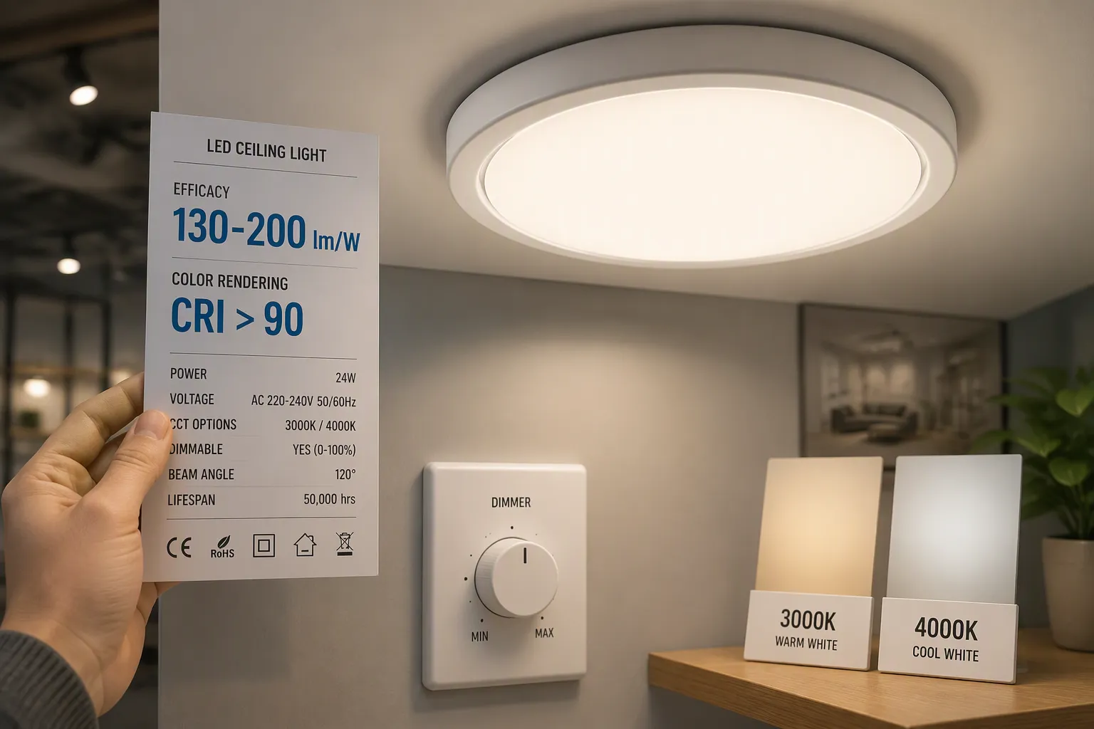 Key LED Ceiling Light Specs