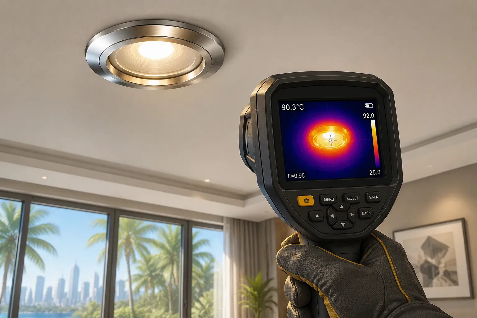 What Is the Maximum Operating Temperature Rating for High-Wattage Downlights in Hot Climates?