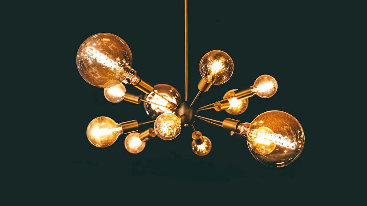 Minimalist Brass Globe Chandelier