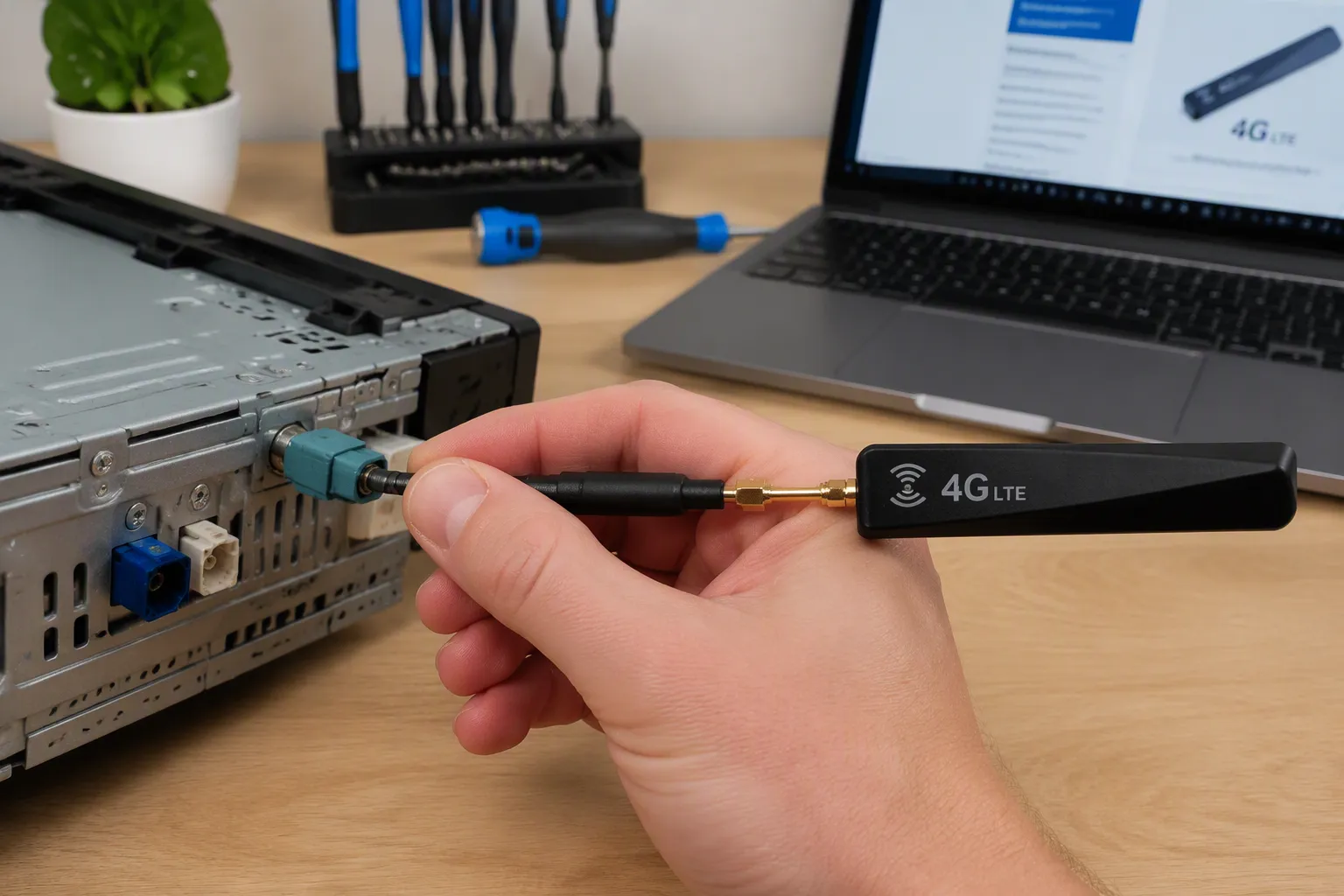 How to Connect an Aftermarket LTE Antenna to a FAKRA Port using a FAKRA to SMA Adapter
