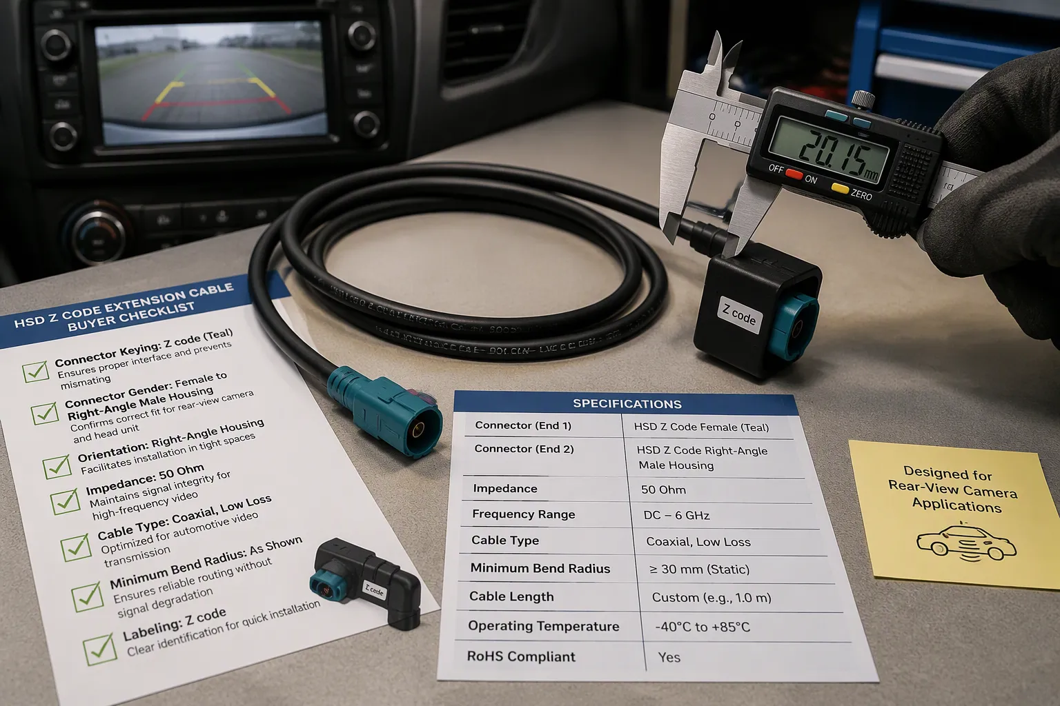 Buyer Checklist for HSD Z Code Rear-View Camera Cables