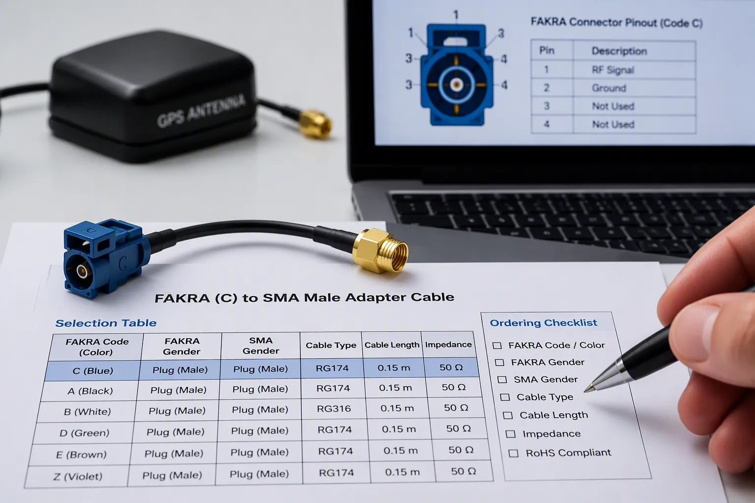 How to Specify a Custom FAKRA to SMA Adapter