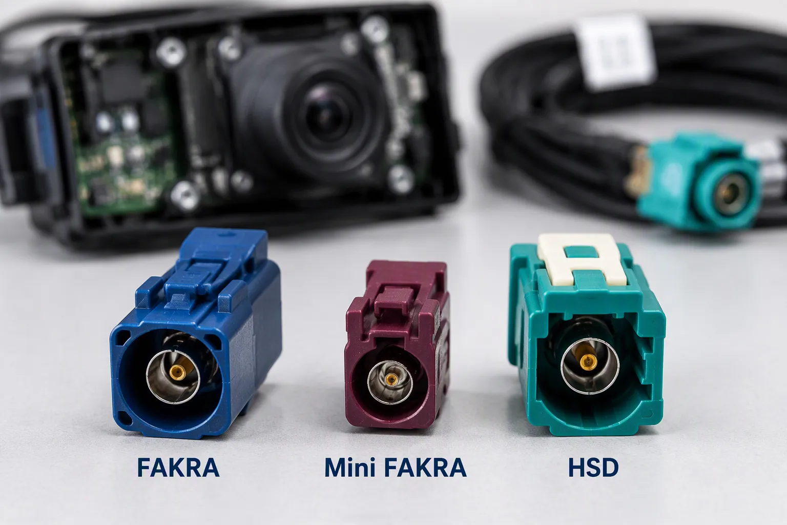 FAKRA vs Mini FAKRA vs HSD: automotive camera connector comparison