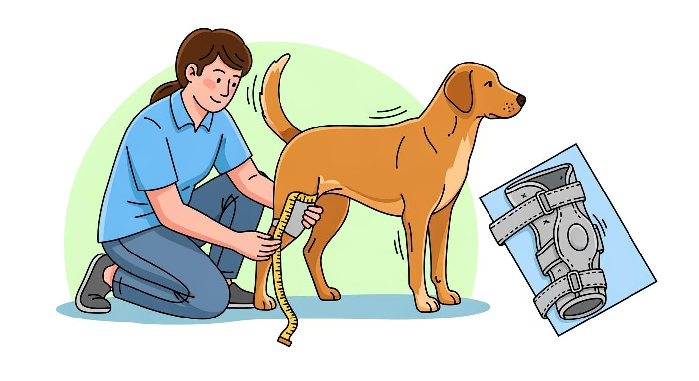 Dog leg showing knee joint landmarks for brace hinge alignment