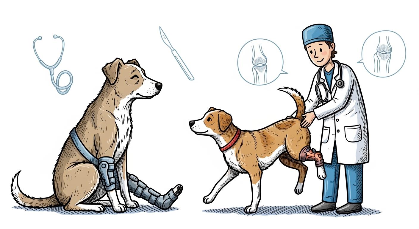 Comparing Dog Patella Braces and Surgery for Kneecap Instability in Senior Dogs and Active Pets