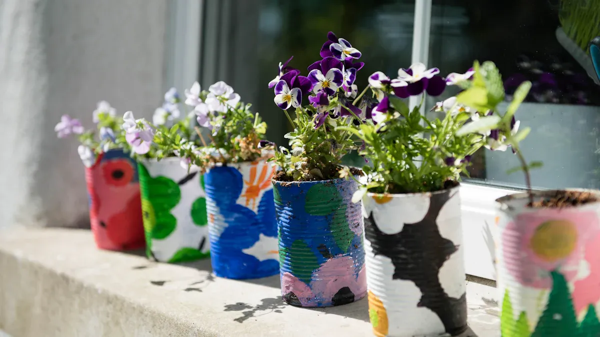 Painting Fiberglass Planters