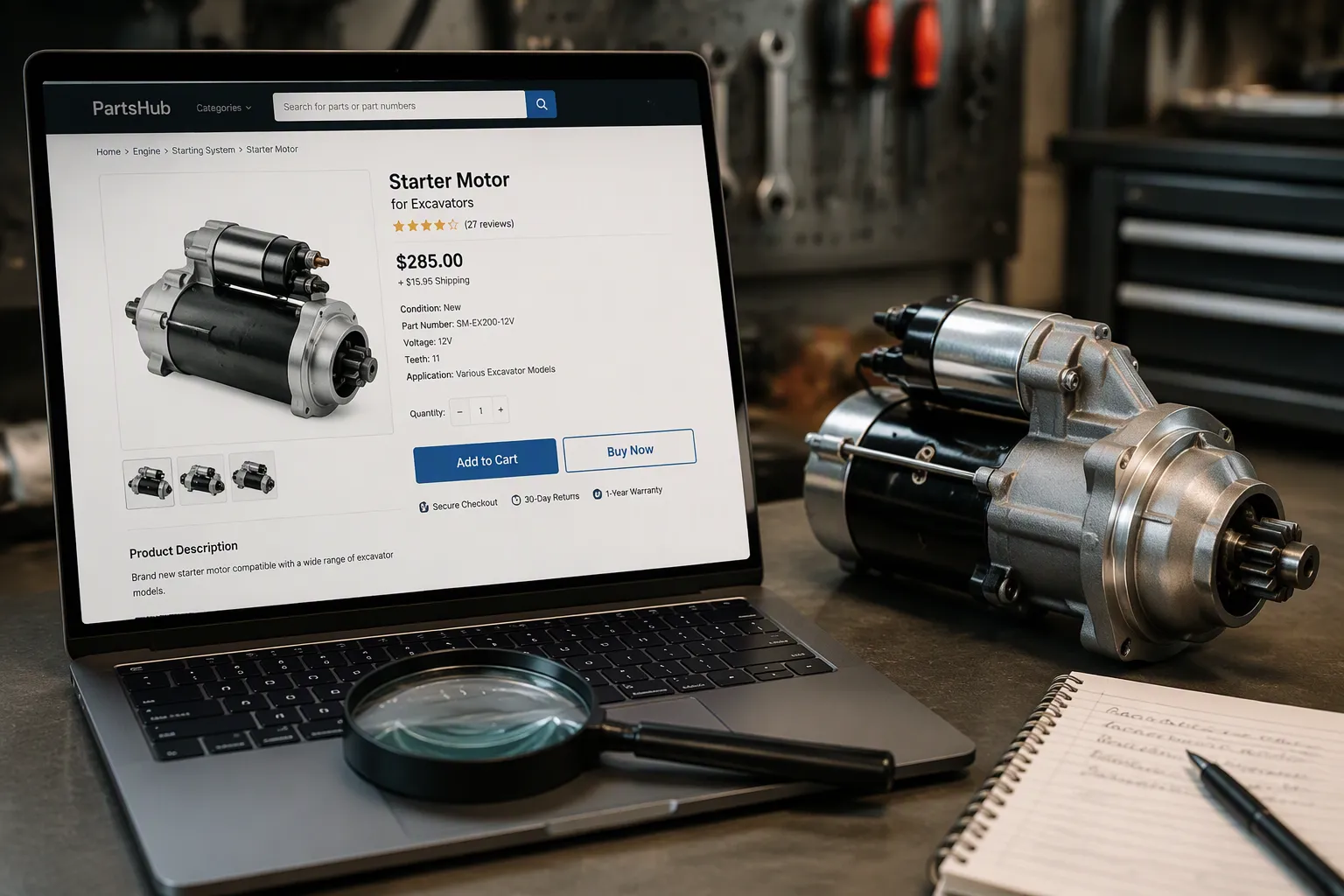 How to Avoid Scams When Buying an Excavator Starter Motor Online