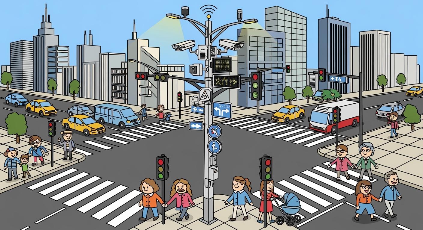 Integrated Smart Poles for Urban Intersections: Lighting, Cameras, Signs, and Sensors
