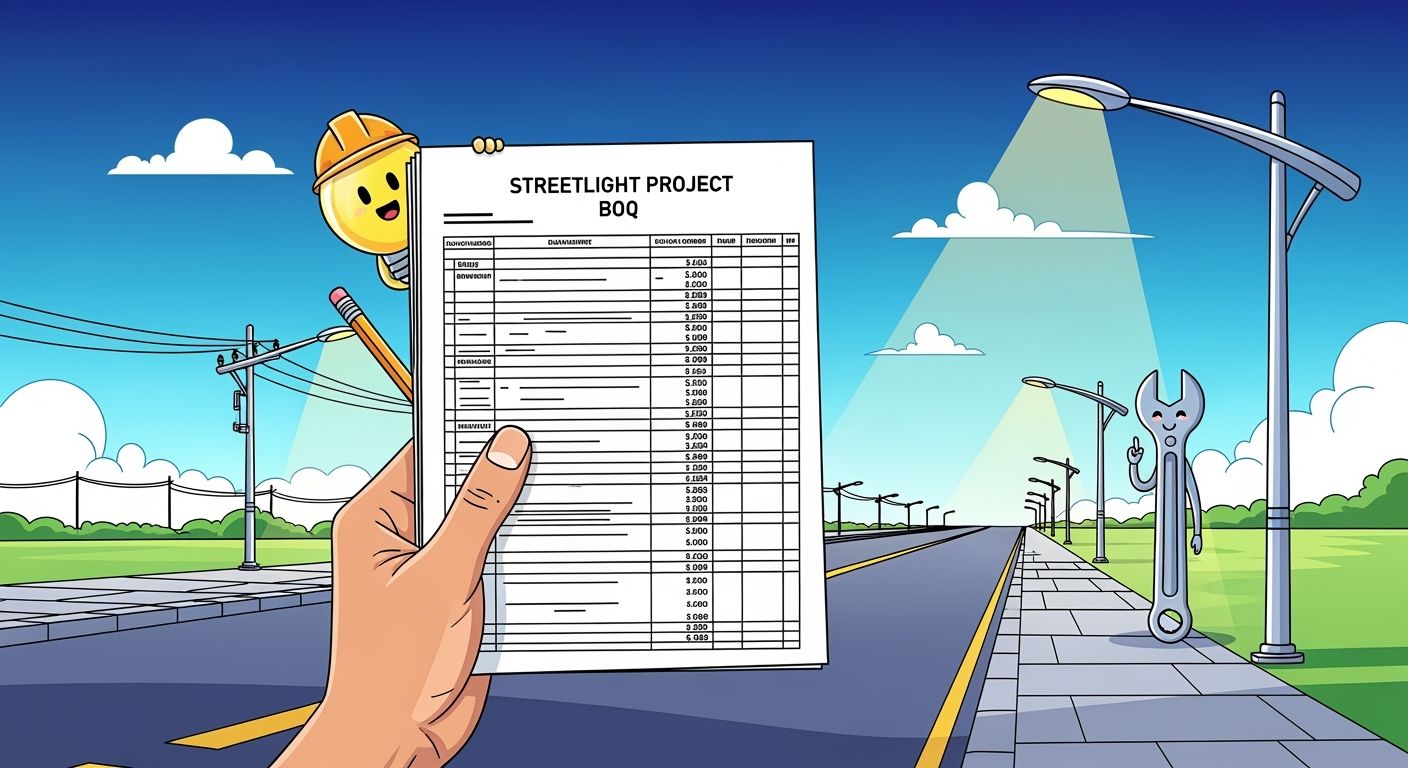 How to Prepare a Complete Street Lighting BOQ for Infrastructure Tenders