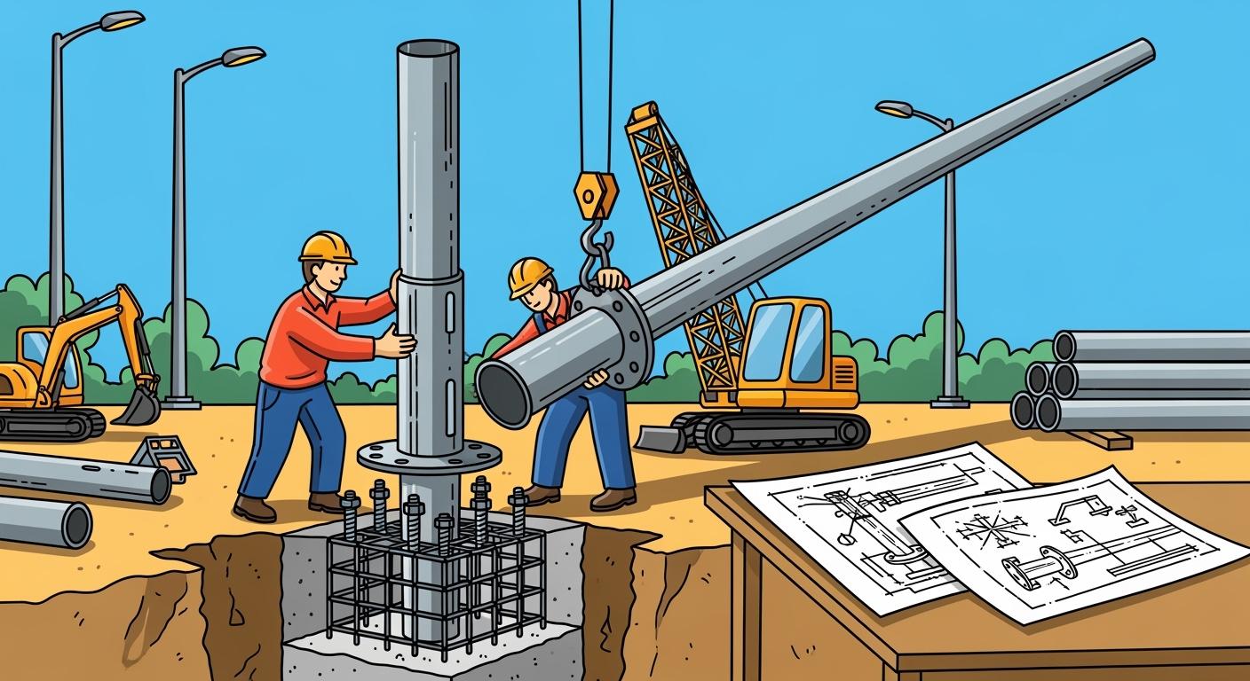 How to Specify Anchor Bolts, Flanges, and Foundation Cages for Street Light Pole Projects