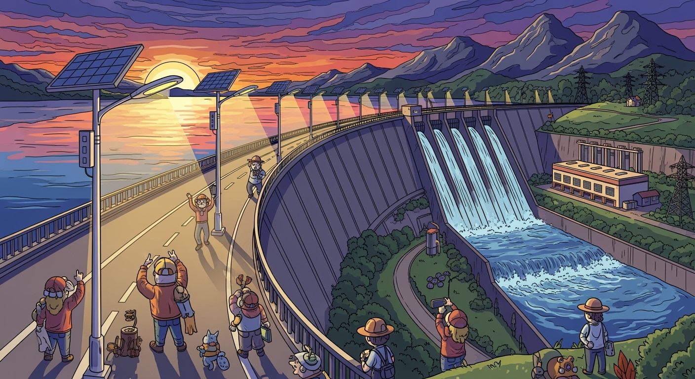 Solar Street Lighting for Reservoir Roads, Dams, and Hydropower Facilities
