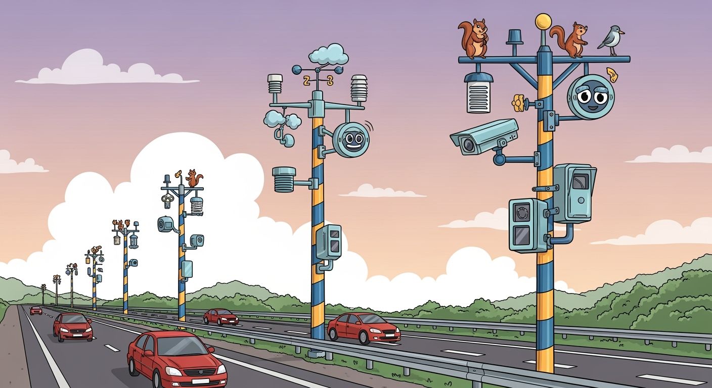 Roadside ITS Poles for Weather Sensors, Cameras, and Traffic Monitoring