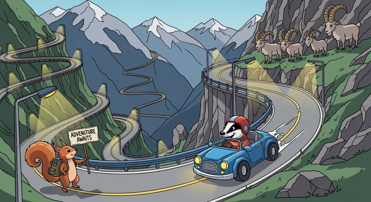 Street Lighting for Mountain Roads and Steep Terrain