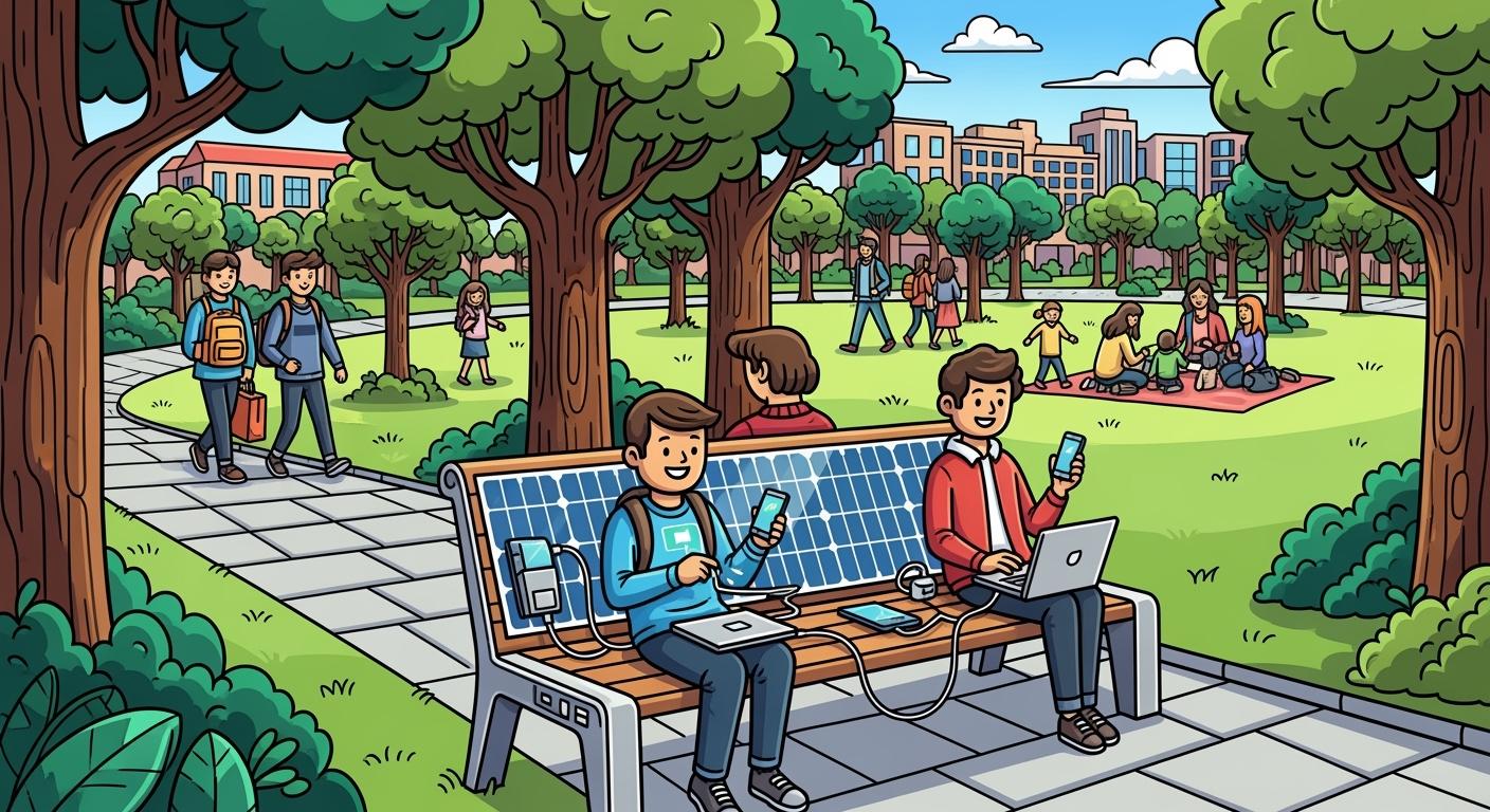 Smart Solar Benches for Parks, Campuses, and Public Spaces