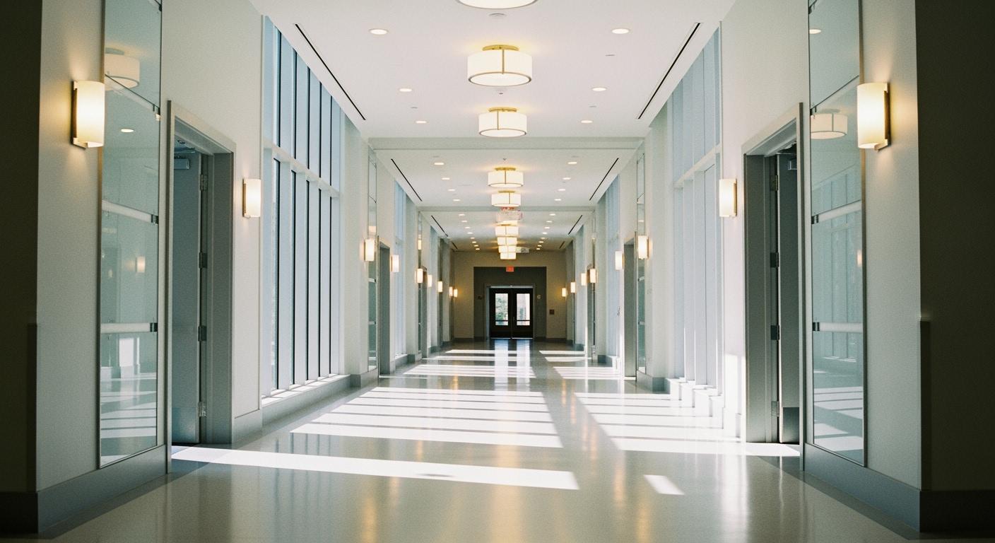 How to design a layout that eliminates dark areas in a corridor?