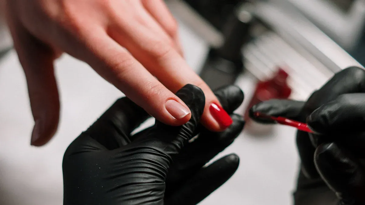Glue Gel Nails Application