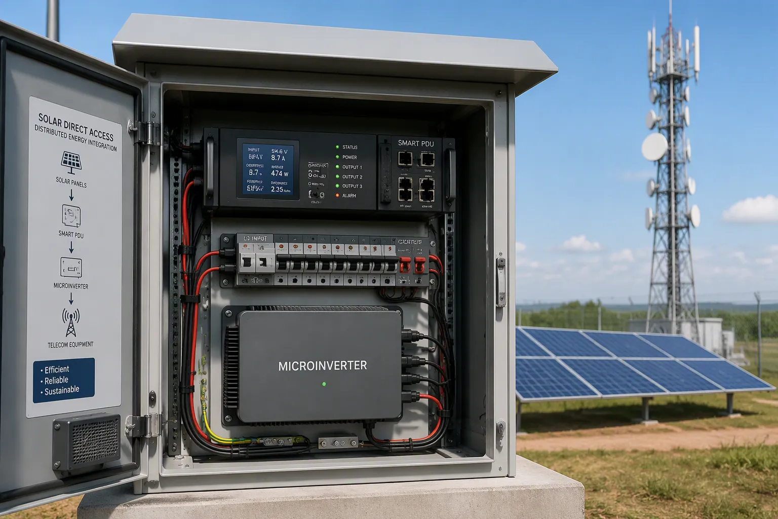 Downward Compatibility of Smart PDUs with Microinverters for Distributed Solar Direct Access in Edge Telecom Cabinets
