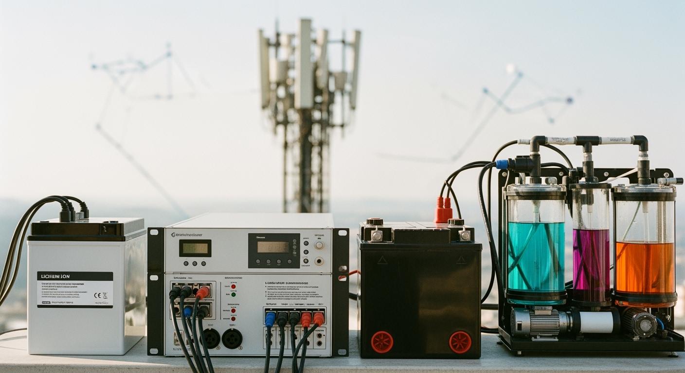 Seamless Connection of Telecom Rectifier Systems with Energy Storage: Support for Li-ion/Pb-acid/Flow Batteries