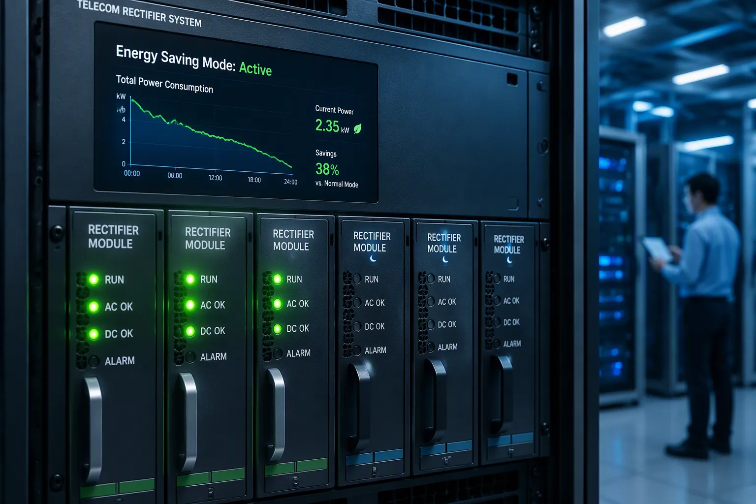 How Sleep Energy-Saving Mode in Telecom Rectifier Systems Automatically Sleeps Redundant Modules Under Light Load for Ultimate Power Saving