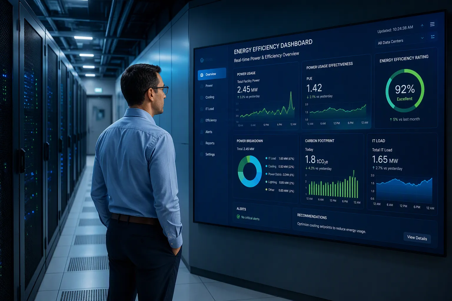 How Smart PDUs Generate Dynamic Energy Efficiency Dashboards with Real-Time Data Center Power KPI Visual Reports
