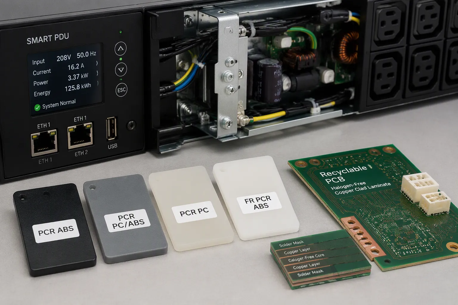 Recyclable Materials for Smart PDU Performance