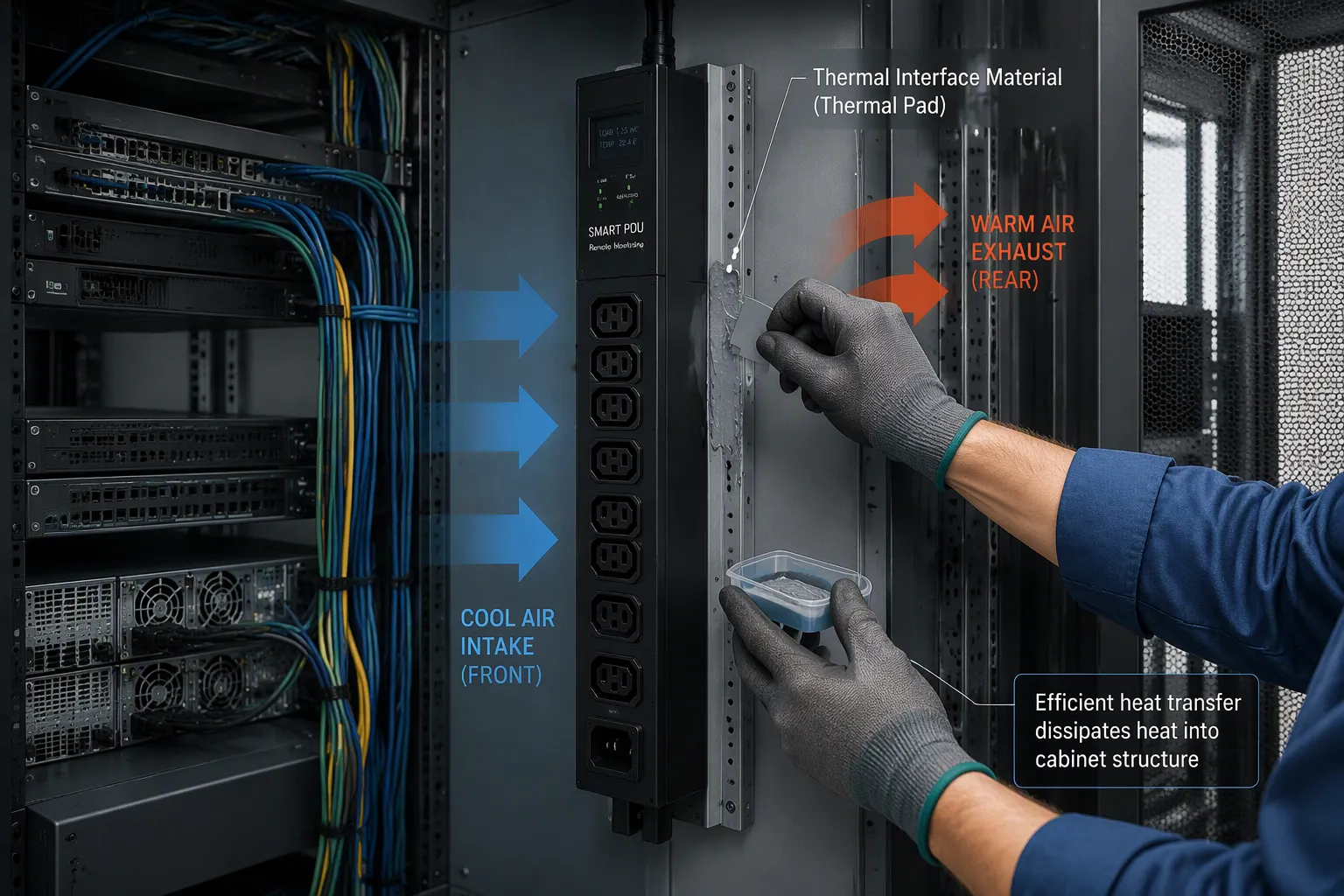 Smart PDU Placement and Thermal Interfacing