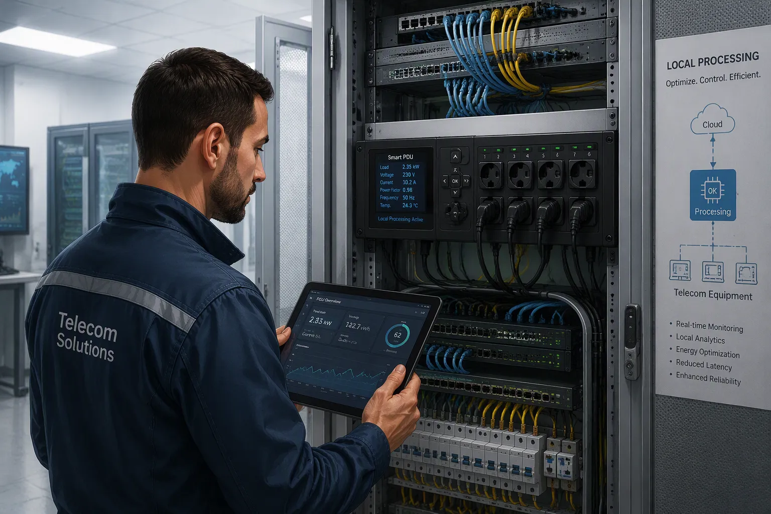 How Smart PDU Local Processing Optimizes Telecom Cabinets