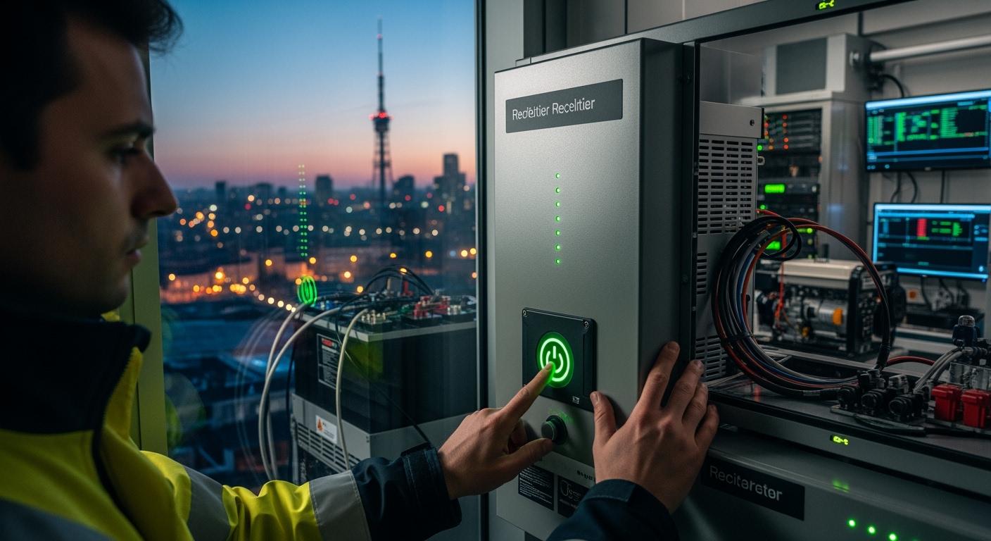 Black Start Function Telecom Rectifier System for Emergency Power Supply Startup After Complete Grid Blackout