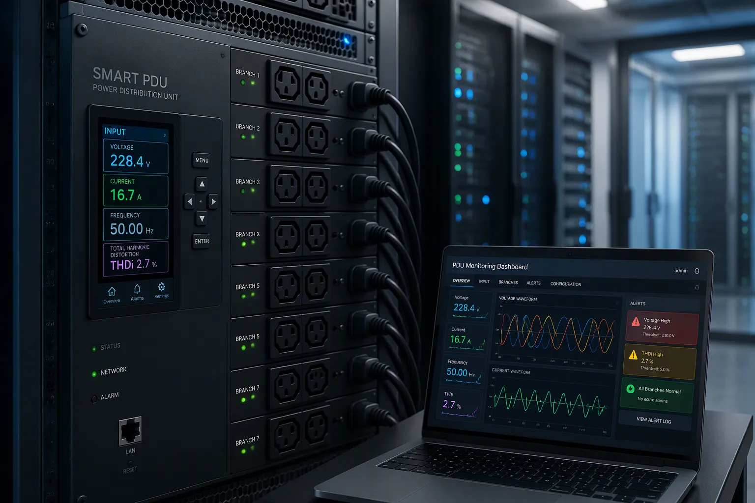Real-Time Harmonic Monitoring in Smart PDUs