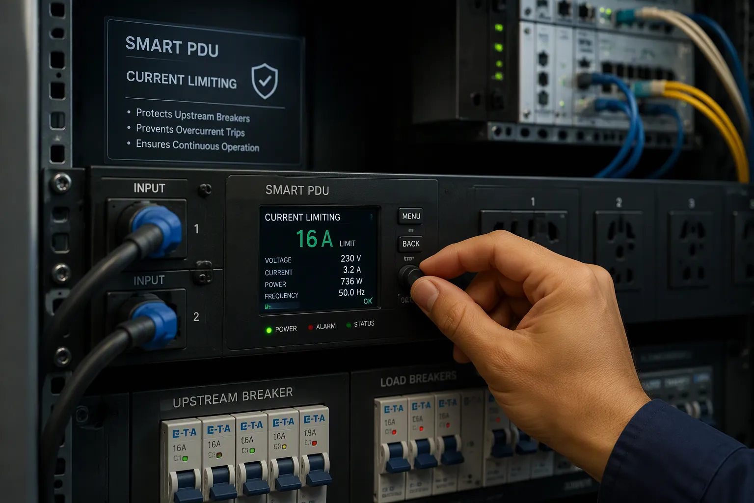How Smart PDUs Restrict Inrush Current to Protect Upstream Breakers in Telecom Cabinets