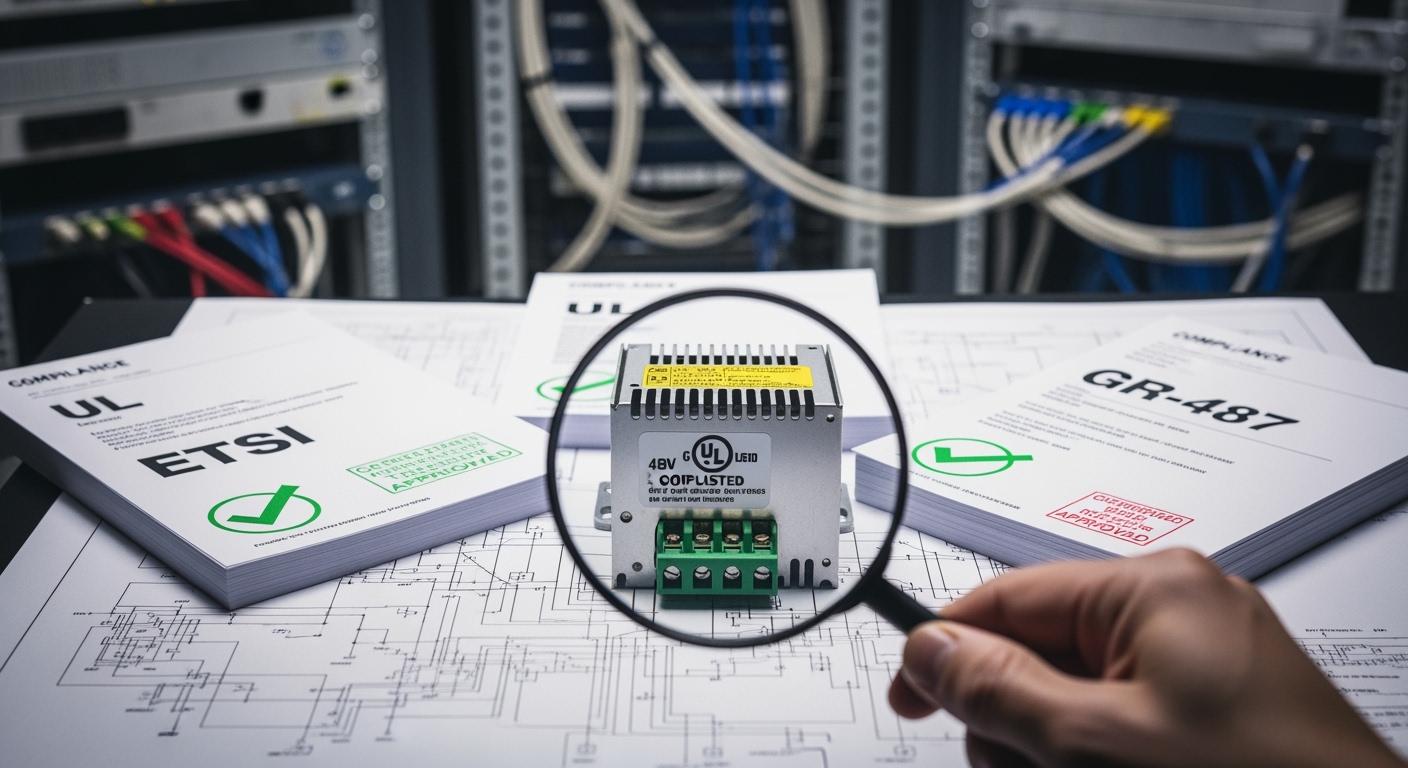 UL/ETSI/GR-487 compliance for 48V telecom rectifiers