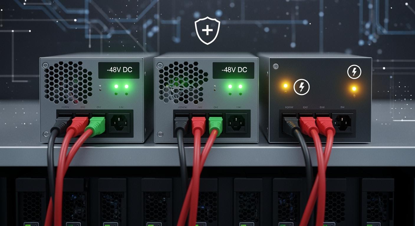 Implement N+1 redundancy in -48V DC power systems