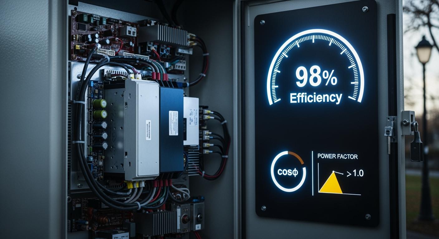 48V telecom rectifier efficiency and PF in outdoor cabinets