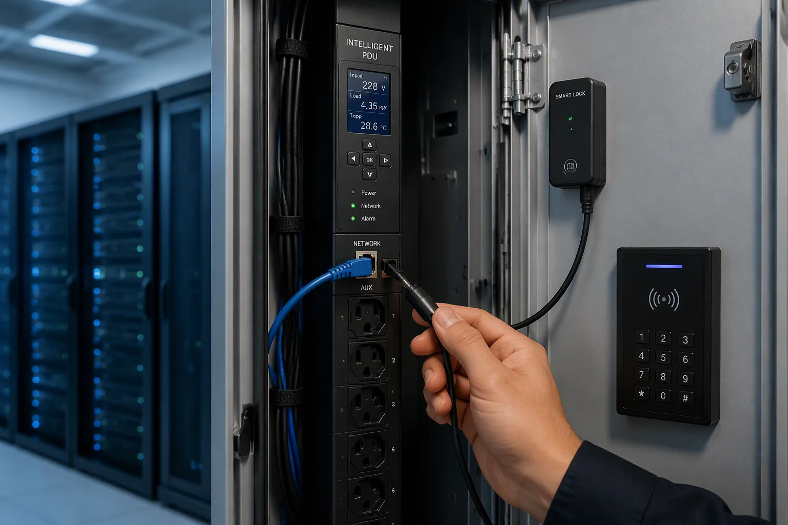 Physical Lock Integration of Smart Power Distribution Units in Telecom Cabinets
