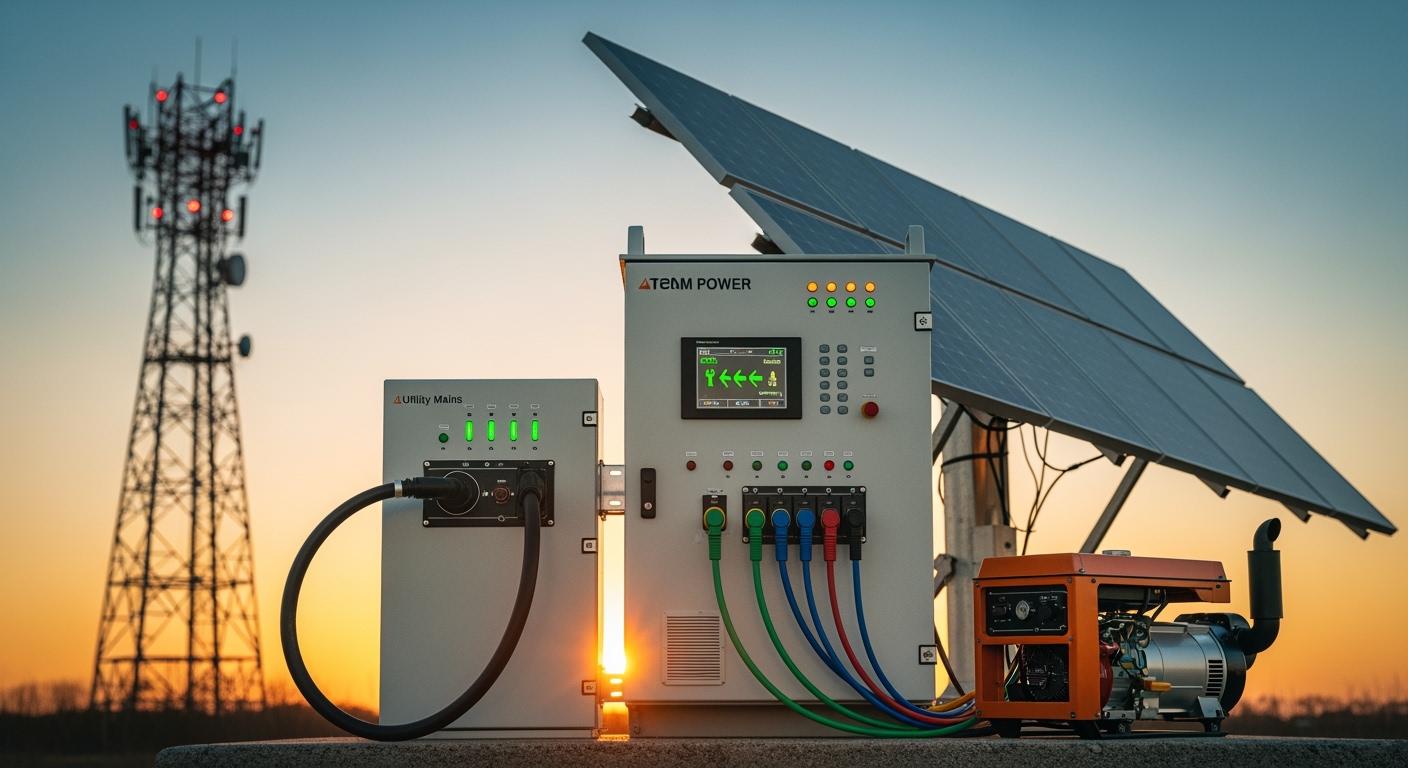 Multi-Energy Input Compatibility for Telecom Power Systems: Seamless Switching Among Mains, Generators, PV