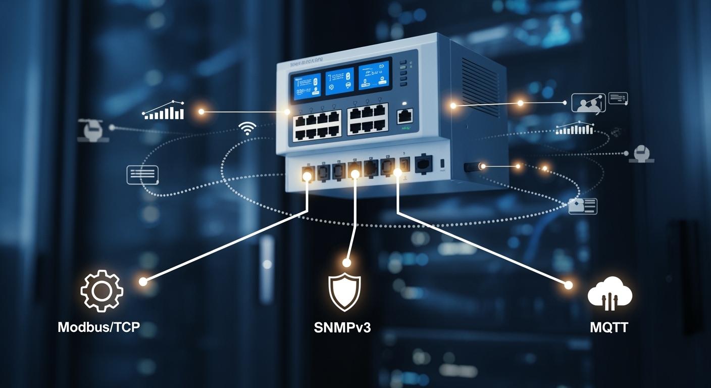 Multi-Protocol Support of Smart PDUs: Seamless Communication with Modbus/TCP+SNMPv3+MQTT
