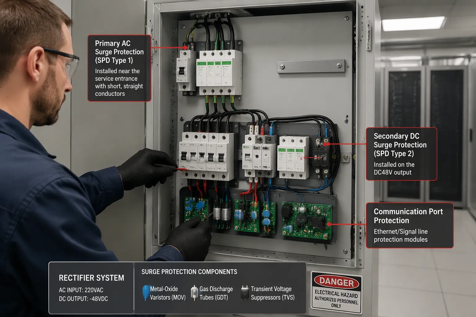 Protecting Telecom Rectifier Systems at AC and DC