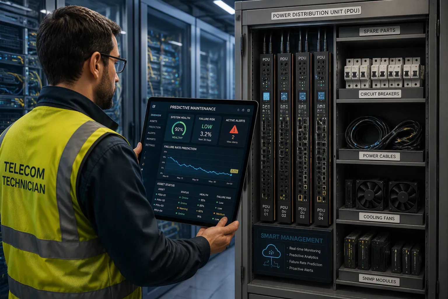 How Smart PDU Spare Part Management Uses Failure Rate Prediction in Telecom Cabinets