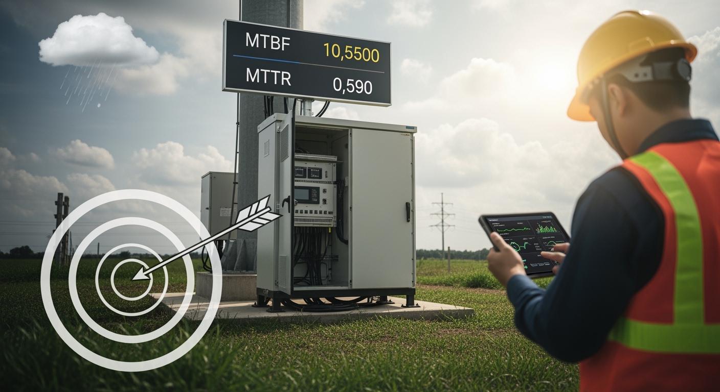 MTBF/MTTR targets for outdoor telecom rectifier sites