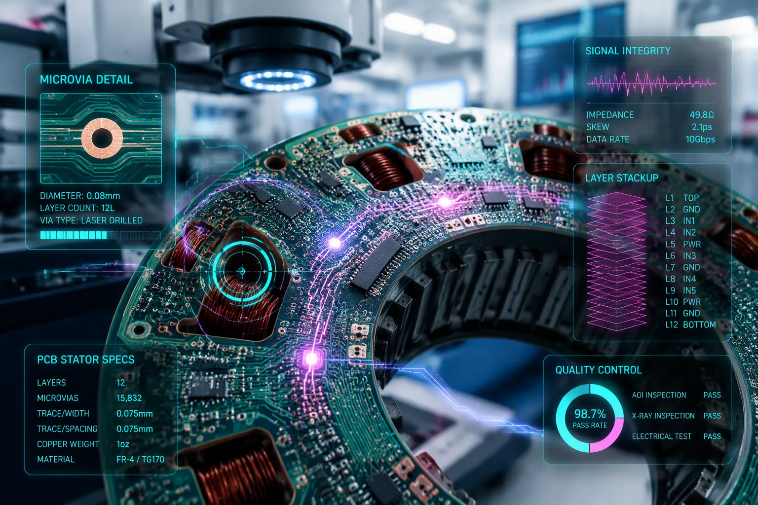 HDI and Microvia Technology for PCB Stators