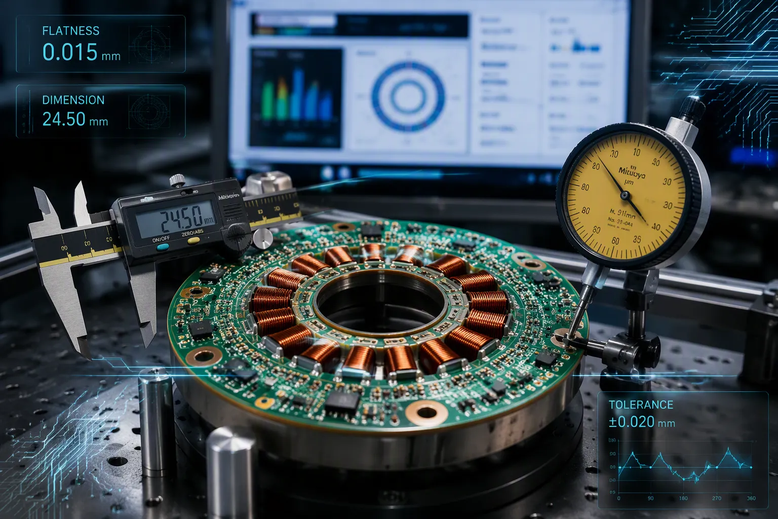 PCB Stator Dimensional Accuracy, Flatness and Reliability