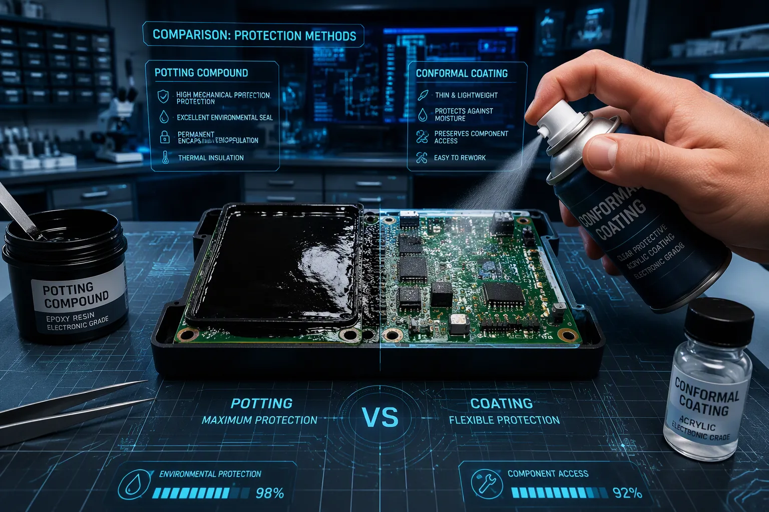 How to Decide Between Potting and Conformal Coating for Your PCB Project