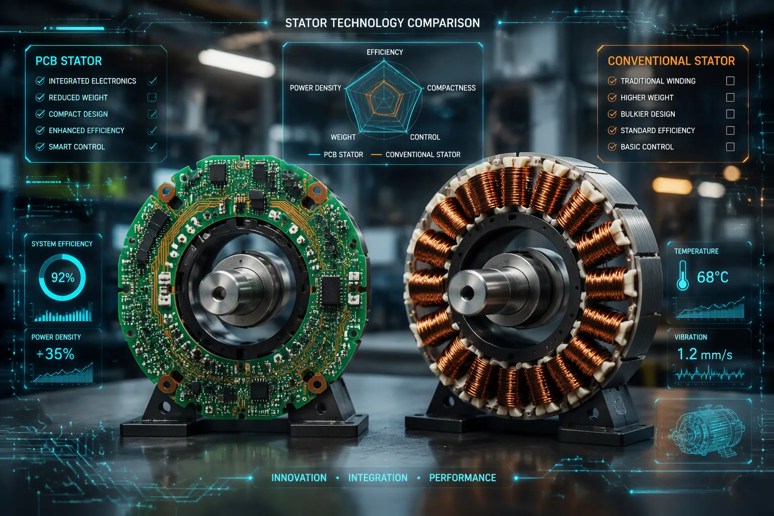 PCB Stator vs. Conventional Copper Winding