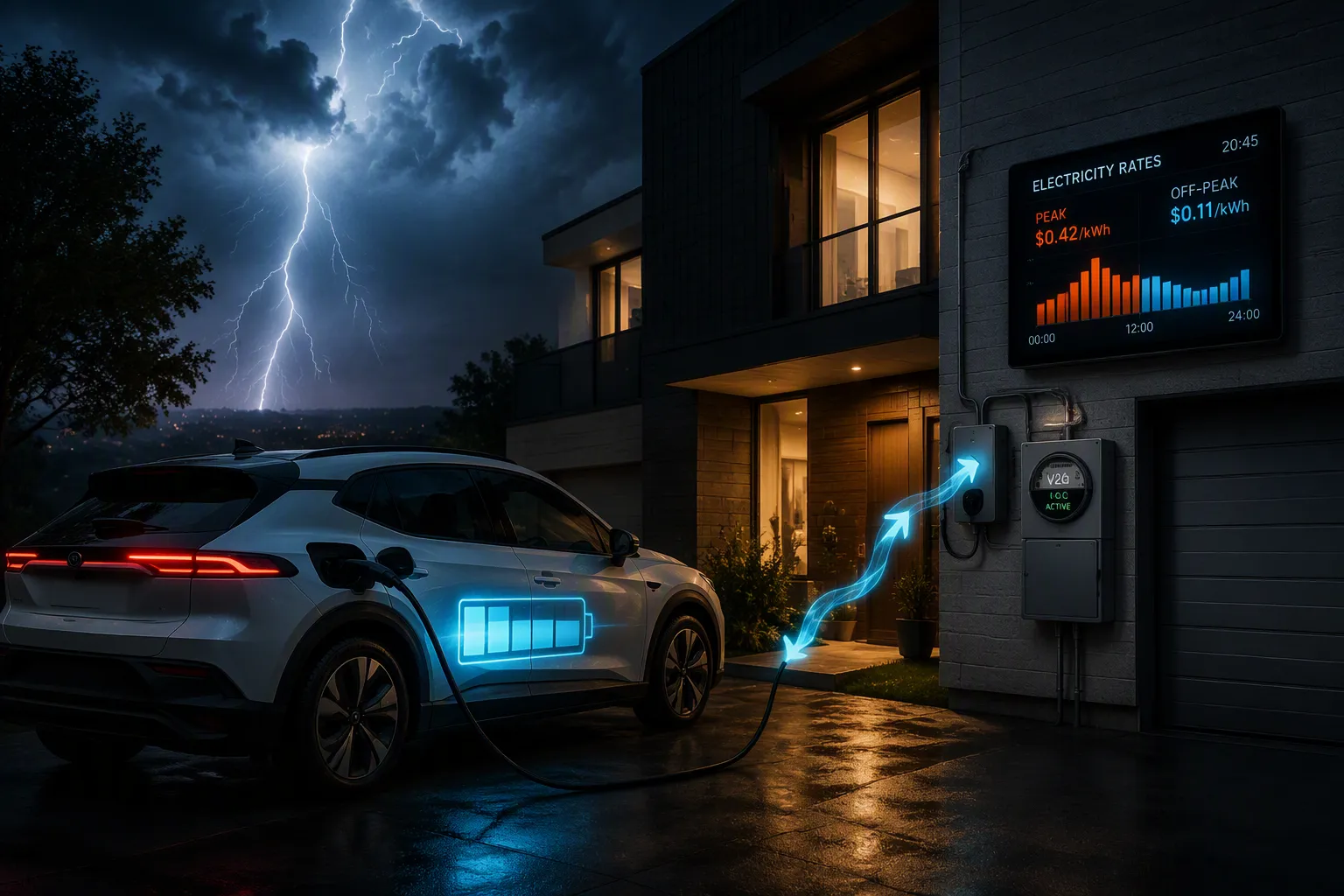 Vehicle to Home and Vehicle to Building Bidirectional Charging Architecture