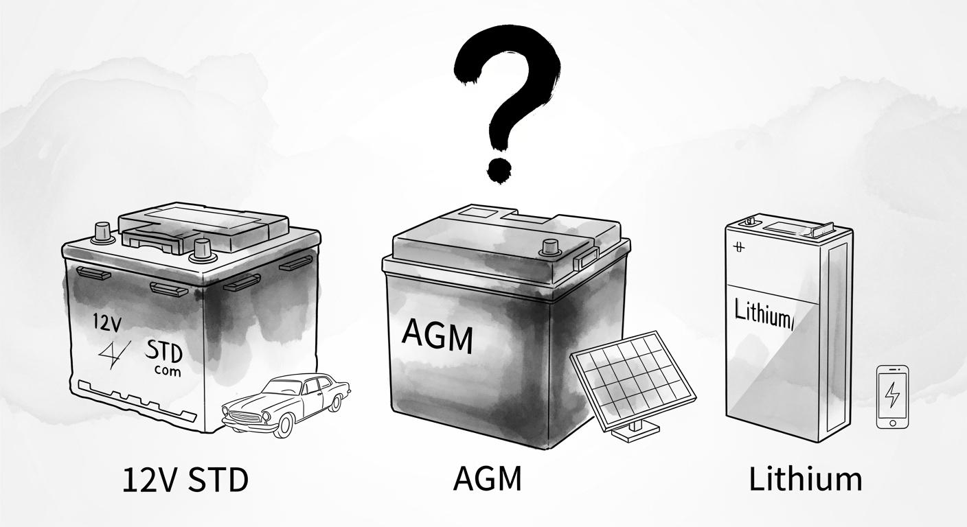 12V STD vs AGM vs Lithium Batteries Key Differences and Which to Choose