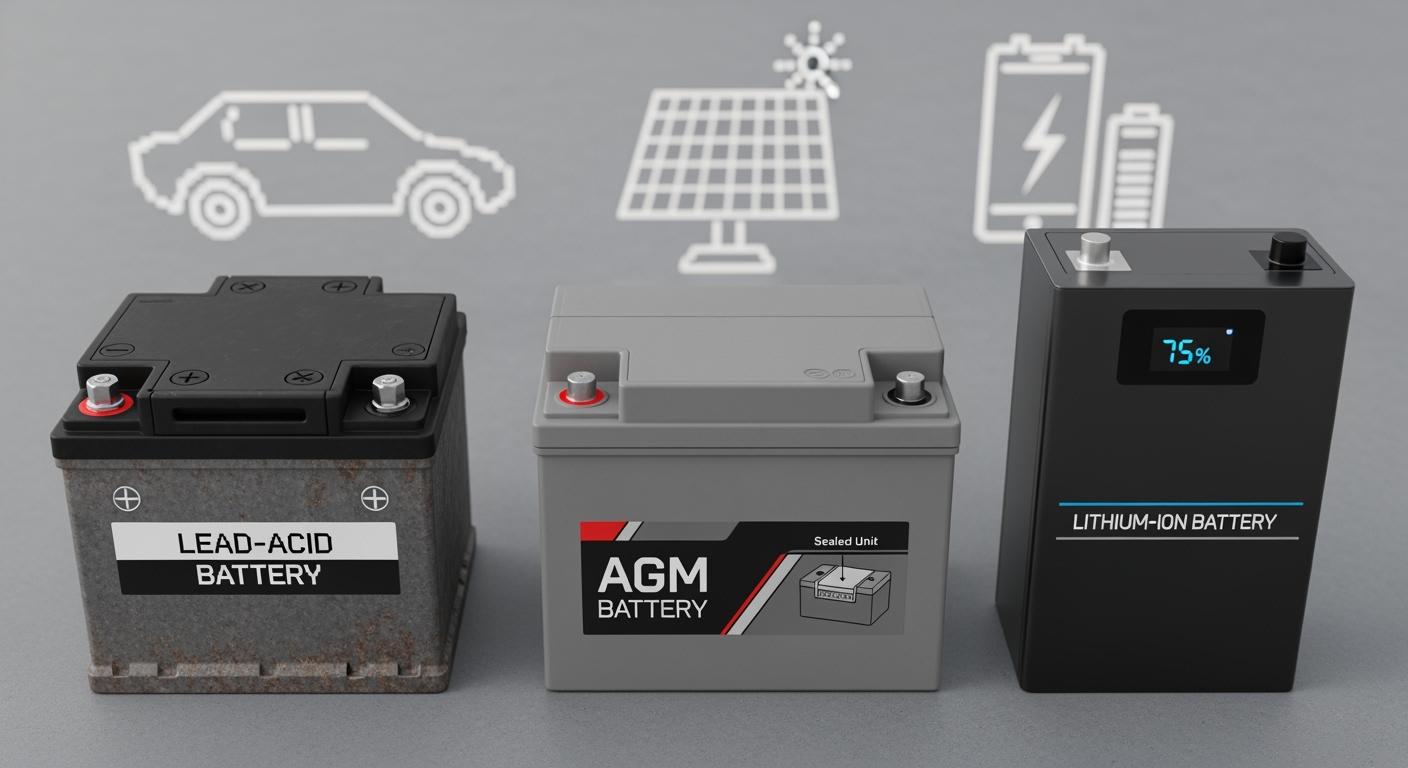 Understanding the Differences Between 12V STD, AGM, and Lithium Batteries