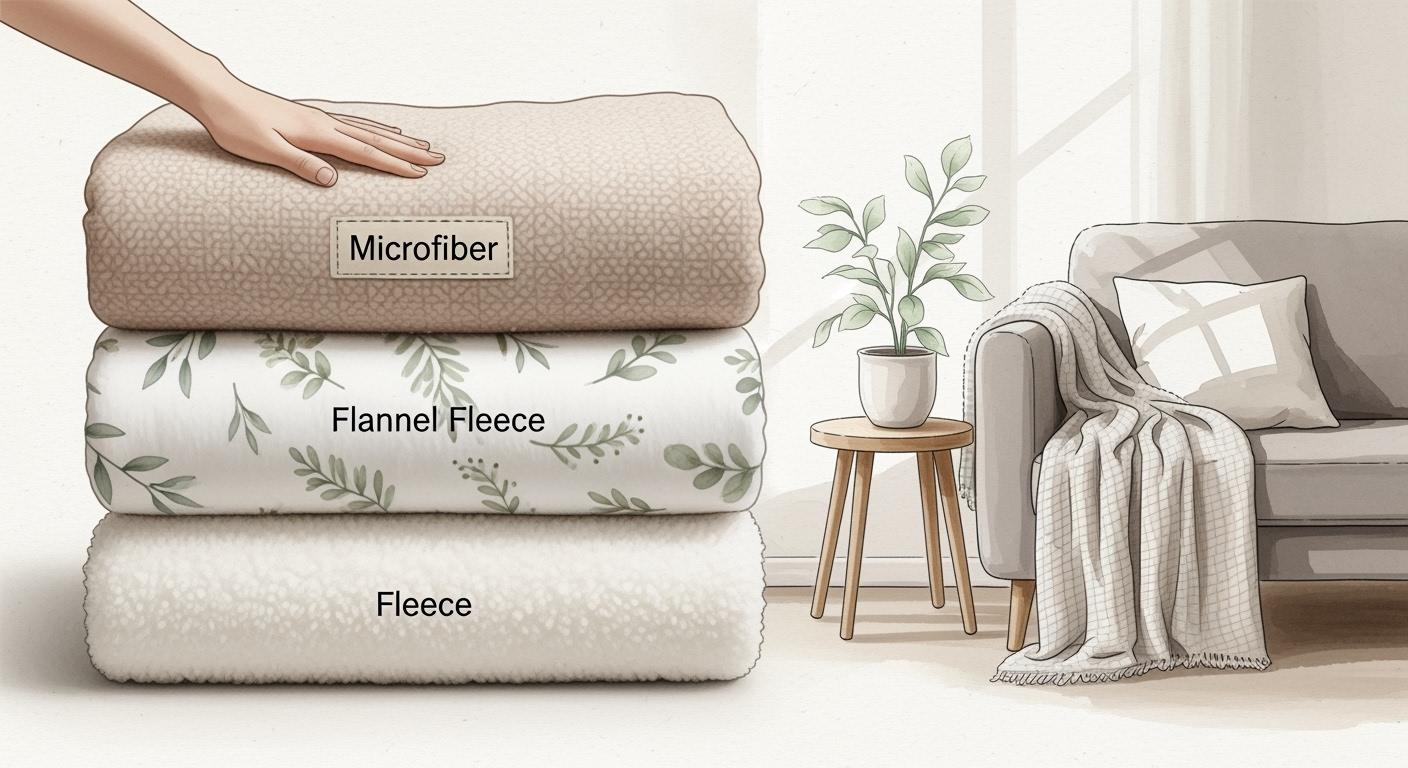 Blanket Material Comparison Microfiber Flannel Fleece and Fleece Explained